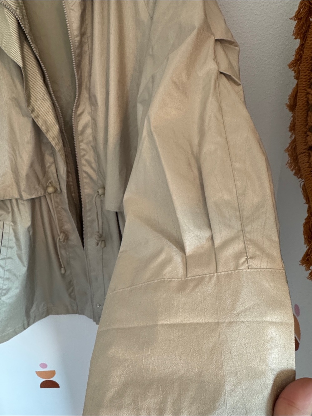 Vintage Cambridge Beige Lightweight Rain Jacket Windbreaker Women’s 2X N0224 - Picture 5 of 7